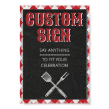 5X7 BQ Birthday Custom Table Sign