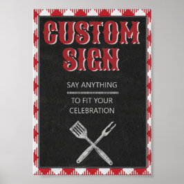 5X7 BQ Birthday Custom Table Sign Poster