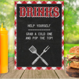 5x7 BQ Birthday Drink Table Sign Poster