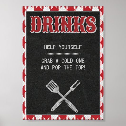 5x7 BQ Birthday Drink Table Sign Poster (Voorkant)
