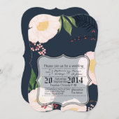 5x7 bruiloft uitnodiging Baby roze kosmos op wit (Voorkant / Achterkant)