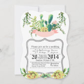 5x7 bruiloft uitnodiging Bohemian Cactus vetplante (Voorkant)