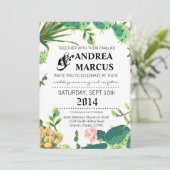 5x7 bruiloft uitnodiging Bohemian Cactus vetplante (Staand voorkant)