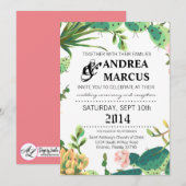 5x7 bruiloft uitnodiging Bohemian Cactus vetplante (Voorkant / Achterkant)