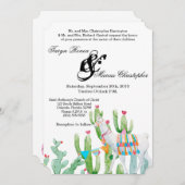 5x7 bruiloft uitnodiging Boho Llama Bohemian Cacti (Voorkant / Achterkant)