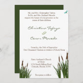 5x7 bruiloft uitnodiging Cattail/Dragonfly in kleu (Voorkant / Achterkant)