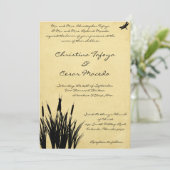 5x7 bruiloft uitnodiging Cattail/libel silhouett (Staand voorkant)