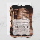 5x7 bruiloft uitnodiging cowboy laarzen schuur hou (Voorkant)