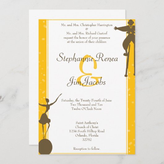 5x7 bruiloft uitnodiging grillige carnaval fair (Voorkant / Achterkant)