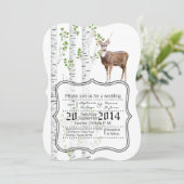 5x7 bruiloft uitnodiging Herten Doe Buck Woodland (Staand voorkant)