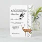 5x7 bruiloft uitnodiging Herten Doe Buck Woodland (Staand voorkant)