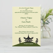 5x7 bruiloft uitnodiging japans groen heuvel top (Staand voorkant)