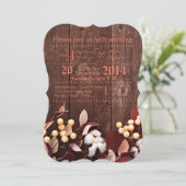 5x7 bruiloft uitnodiging katoenen tak op donker ho (Staand voorkant)