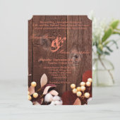 5x7 bruiloft uitnodiging katoenen tak op donker ho (Staand voorkant)