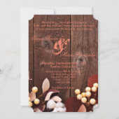 5x7 bruiloft uitnodiging katoenen tak op donker ho (Voorkant)