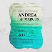 5x7 bruiloft uitnodiging Ombre blauw Frosting (Voorkant / Achterkant)