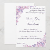 5x7 bruiloft uitnodiging Paarse Hydrangea Bloemen (Voorkant / Achterkant)