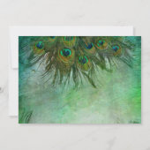 5x7 bruiloft uitnodiging pauw groene veren (Achterkant)