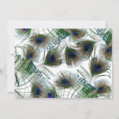 5x7 bruiloft uitnodiging pauwenveren blauw/groen (Achterkant)