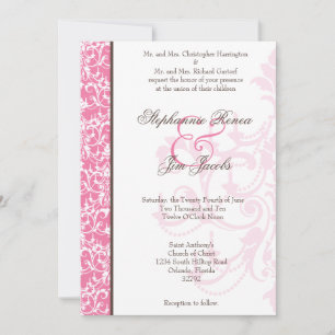 5x7 bruiloft uitnodiging roze kroonluchter glitz