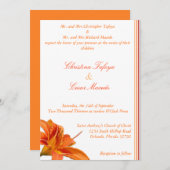 5x7 bruiloft uitnodiging Sinaasappel Tijger Lilly (Voorkant / Achterkant)