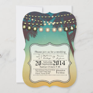 5x7 bruiloft uitnodiging strand zonsondergang palm