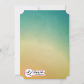 5x7 bruiloft uitnodiging strand zonsondergang palm (Achterkant)