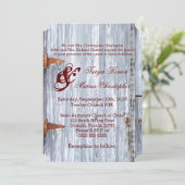 5x7 bruiloft uitnodiging wit wassen hout schuur de (Staand voorkant)