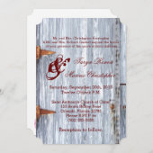 5x7 bruiloft uitnodiging wit wassen hout schuur de (Voorkant / Achterkant)