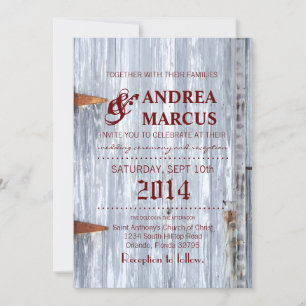 5x7 bruiloft uitnodiging wit wassen hout schuur de