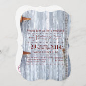 5x7 bruiloft uitnodiging wit wassen hout schuur de (Voorkant / Achterkant)