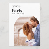 5x7 Bruiloftsreis Bestemming Foto Tafelnummer (Achterkant)