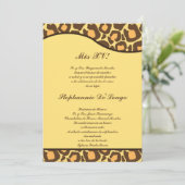 5x7 Bruin Geel Luipaard Quinceanera Party Uitnodig Kaart (Staand voorkant)