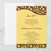 5x7 Bruin Geel Luipaard Quinceanera Party Uitnodig Kaart (Voorkant / Achterkant)