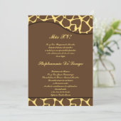 5x7 Bruin Gele Giraffe Quinceanera Party Uitnodige Kaart (Staand voorkant)