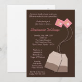 5x7 Bruin Tea Bag Tea Party Baby shower Uitnodigin Kaart (Voorkant / Achterkant)