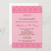 5x7 Bubblegum Damask Print Verjaardag Uitnodiging (Voorkant / Achterkant)