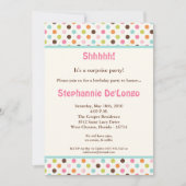 5x7 Bubblegum Polka Dot Pok Verjaardag Uitnodiging (Voorkant)