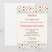 5x7 Bubblegum Polka Dot Pok Verjaardag Uitnodiging (Voorkant / Achterkant)