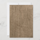 5x7 Burlap en Lace Monogram Wedding Invitation Kaart (Achterkant)