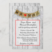 5x7 Burlap Mr. en Mrs. Banner bruiloft uitnodiging (Voorkant / Achterkant)
