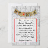 5x7 Burlap Mr. en Mrs. Banner bruiloft uitnodiging (Voorkant)