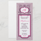 5x7 Butterfly Floral Sweet 16 Verjaardag Uitnodigi Kaart (Voorkant / Achterkant)