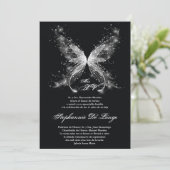 5x7 Butterfly Quinceanera Birthday Uitnodiging (Staand voorkant)