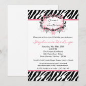 5x7 Butterfly Zebra Print Birthday Part Invitation Kaart (Voorkant / Achterkant)