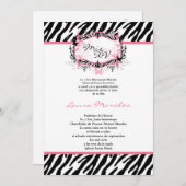 5x7 Butterfly Zebra Print Quinceanera Invitation Kaart (Voorkant / Achterkant)