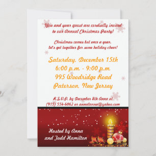 5x7 Candle Night Kerstfeest uitnodiging