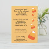 5x7 Candy Corn Halloween Costume Party Invitation Kaart (Staand voorkant)