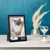 5x7 Cat Pet Memorial Silver Tabblad Foto Fotoplaat (Zijkant)