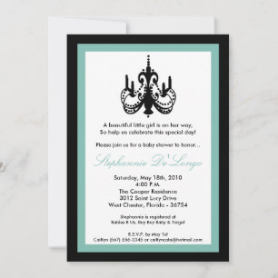 5x7 Chandelier Blue Baby shower Invitation Kaart